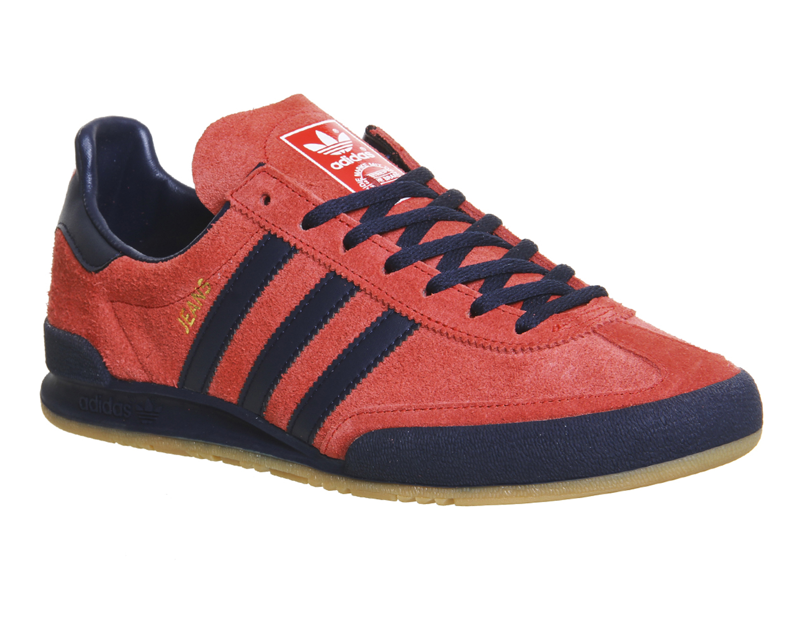 red adidas jeans trainers